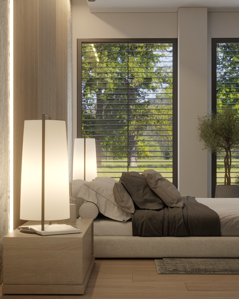 minimalistyczne wnetrze sypialni